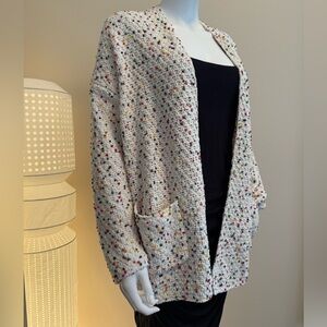 Moon & Madison Colorful Speckled Knit Cardigan with pockets